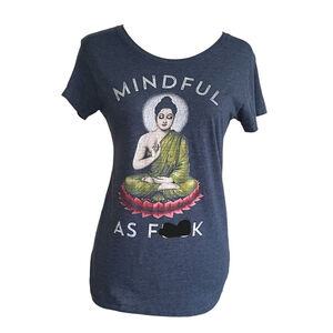 Headline Graphic T Shirt Blue Gray Medium